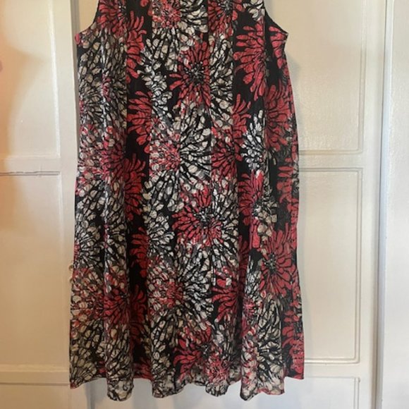 Perceptions Lace Dress Woman Size 1X Sleeveless Multicolored Paneled Floral - Picture 2 of 5
